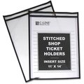 C-Line Products Shop Ticket Holder, Stitched, 11"x14", 25/BX, Clear Vinyl 25PK CLI46114